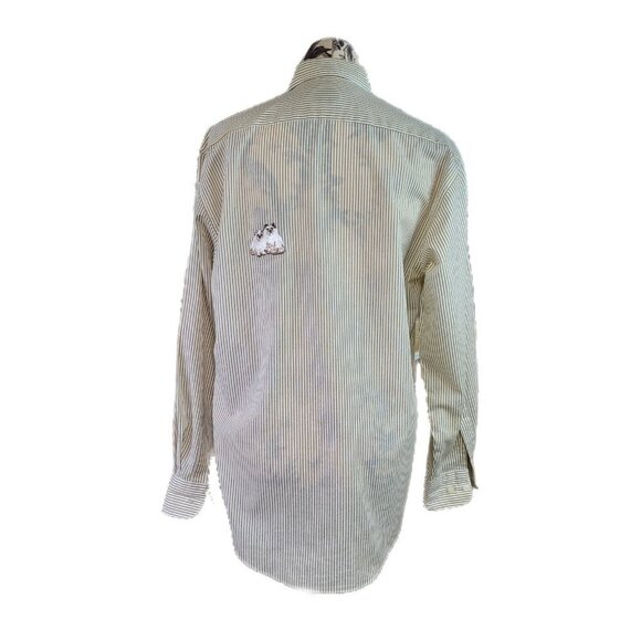 Mili Designs Size S Long Sleeve Button Blouse With Embroidered Cat Design Bling - Picture 2 of 6